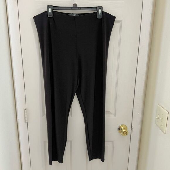 Sympli High Waisted Elastic Pull On Pants Dark Brown Size 18 Stretchy Straight - Picture 1 of 5